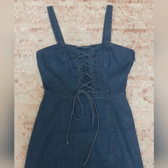 BB Dakota Dark Denim Mini Dress - Picture 3 of 8